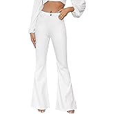 Floerns Women's High Waisted Flare Jeans Frayed Raw Hem Bell Bottom Denim Pants