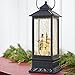 Lighted Snow Globe Lantern: 11 Inch, Black Holiday Water Lantern by RAZ Imports (Snowman Family)