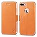 iPhone 7 Plus Case, iPhone 7 Plus Wallet Case, SHIELDON Genuine Leather Flip Magnetic Wallet Full Protection Cover Case with Card Holder and Kickstand Compatible with iPhone 7 Plus (5.5 inch) - Brown