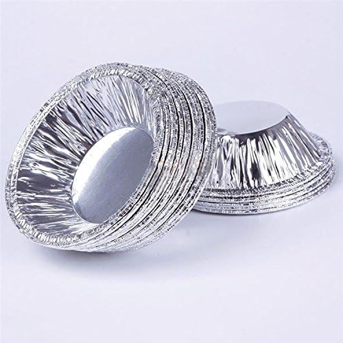 50pcs Tin Foil Egg Tart Die Aluminum Bakeware Baking Tool High Temperature, Moisture, Oil Disposable Cookie Muffin Cupcake
