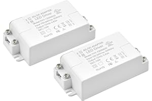 12V LED Power Supply - Lustaled 10W DC 12V LED Driver Transformer 110V AC to 12V DC Constant Voltage Switching Converter Waterproof IP22 for LED Strip Lights, CCTV, G4 MR11 MR16 LED Bulbs (2-Pack)