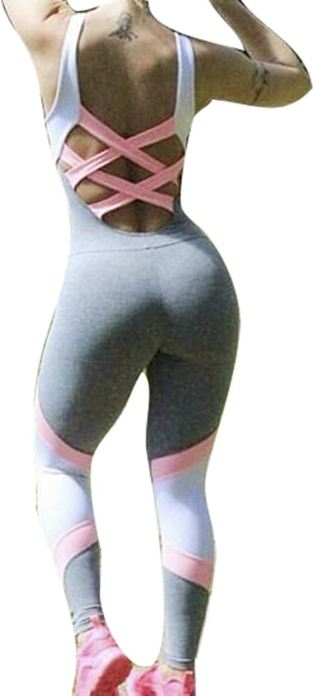 Chandal para Mujer Moda Fitness Deportivos Yoga Mono Sexy Cuello ...