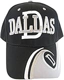 Dallas D Wave Pattern Mens Adjustable Baseball Cap (Black)