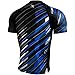 Hayabusa Metaru Charged Short Sleeve Jiu Jitsu Rashguard - Black/Blue, Large