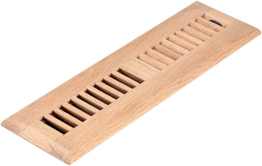 Registers, Grilles & Vents - Homewell Red Oak Wood Floor Register, Drop in Vent Cover with Damper, 2x10 Inch, Unfinished