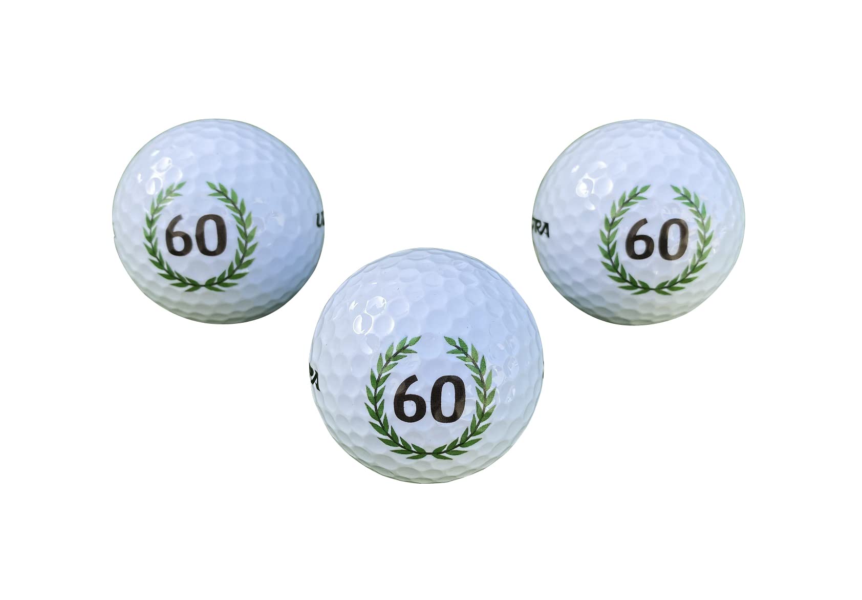 LL-Golf ® Set of 3 60th birthday golf balls with Happy Birthday motif in gift box/Golf birthday gift/Golf gift gift idea