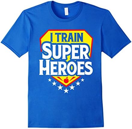 Mens I Train Super Heroes T-Shirt For Teachers 2XL Royal Blue