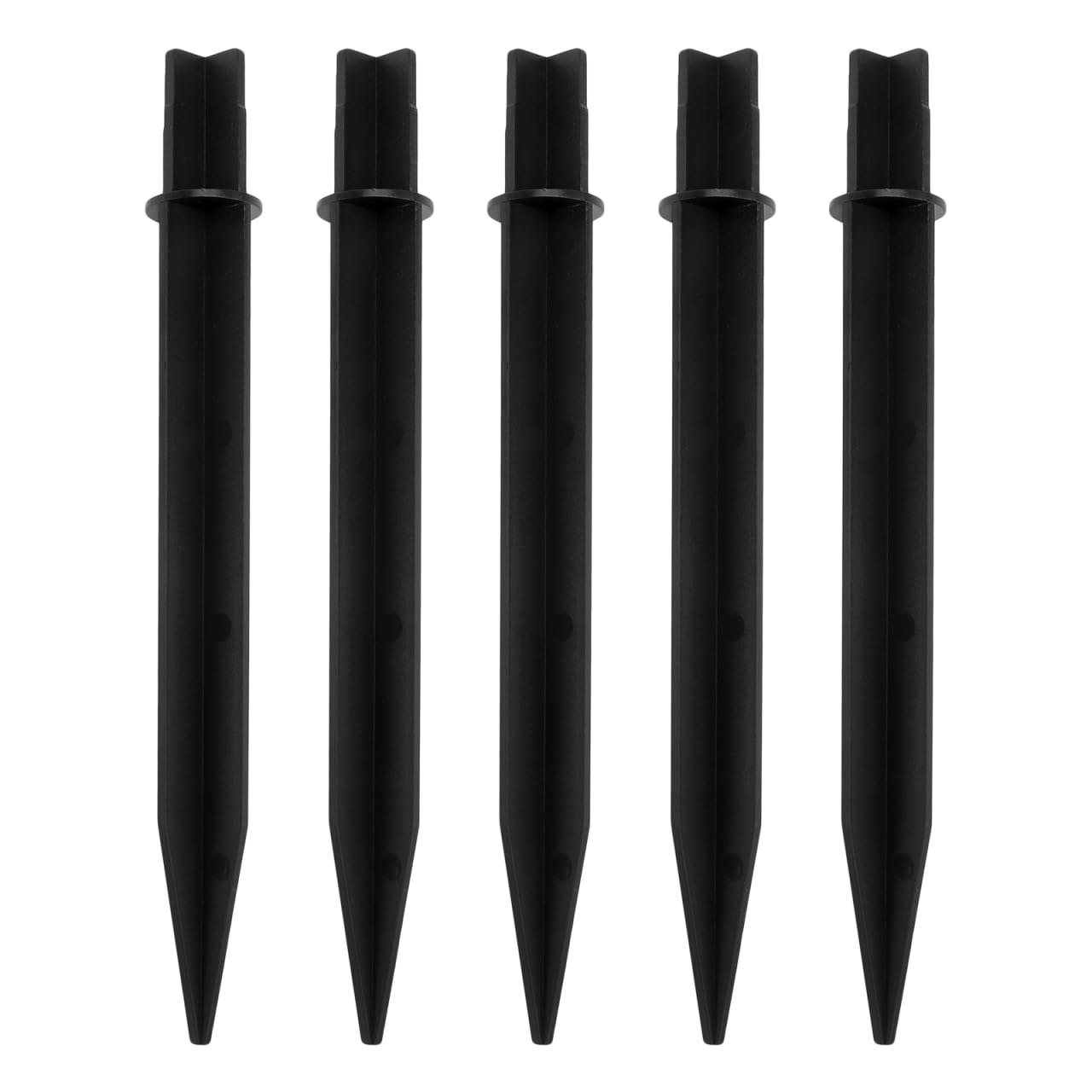 Holibanna 5Pcs Plastic Ground Spikes Solar Torch Light Replacement Spikes Lawn Light Stakes Landscape Light Holder for Yard Pathway Markers Black