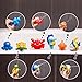 Mara's Box Large Educational Water Squirties Ocean Animals. 6 Pack. Bath Organizer + 4 Strong Suction Cups with Hooks. Fun Bathtub Mildew Resistant Floating Squirter Toys for Baby, Toddlers, Kids.
