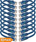 iMBAPrice 1' Cat5e Network Ethernet Patch Cable, 10 Pack, Blue (IMBA-CAT5-01BL-10PK)