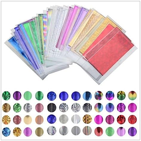 48 Sheet 35cm4cm Mix Color Transfer Foil Nail Art Star Design Sticker Decal For Polish Care DIY