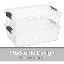 Superio Storage Bins with Lids, Clear Plastic
