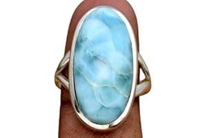 Genuine Larimar Ring, 925 Sterling Silver Ring, Handmade Ring, Oval Gemstone Ring, Anniversary Ring, Gift For Her, Handmade J