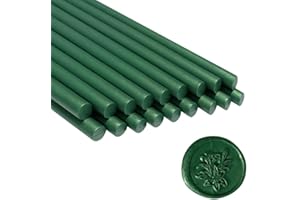 Ioggtser 16 Piece Glue Gun Wax Seal Sticks for Making Exquisite Wax Seals on Wedding Invitations, Cards, Envelopes (Pine Gree