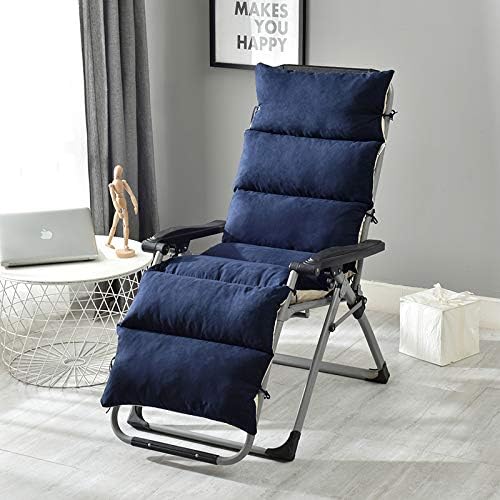 mychoose Chamois Sun Lounger Cushion Detachable and Washable High Back Chaise Lounge Cushion or Garden Sun Lounger Recliner for Deckchair Sunbed Deckchair Navy Blue(no chairs)