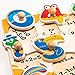 ROBOTIME Colorful Wooden Number Peg Puzzle Smooth Easy-Grab Peg Puzzle Game Valentines Day Gifts for Toddlers 1 2 3 Years