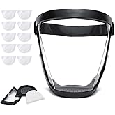 TRIrunpdl Clear Plastic Full Face Shield for Adults Women Men, Adjustable Reusable Super Face Protect shield, Lightweight andHigh-Definition Safety Face Shield Anti Fog