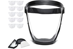 TRIrunpdl Clear Plastic Full Face Shield for Adults Women Men, Adjustable Reusable Super Face Protect shield, Lightweight andHigh-Definition Safety Face Shield Anti Fog