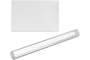 Supvox 2pcs Acrylic Clay Roller with Acrylic Sheet Backing Board for Shaping Sculpting Modelling