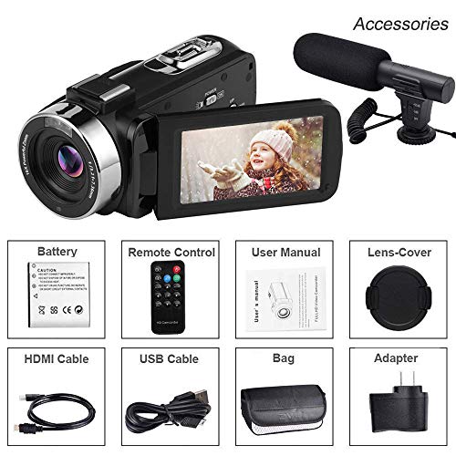 6 Camcorder+Vlogging+Microphone+Rotatable+Time+Lapse