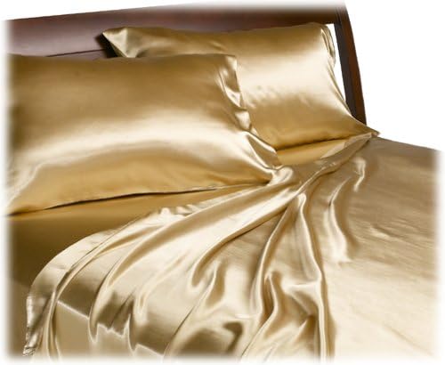 Royal OpulenceDivatex Home Fashions Satin Cal King Sheet Set, Gold