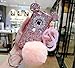 iPhone 8 Plus Mouse Ears Case,iPhone 8 Plus Rabbit Fur Ball Case,Luxury Chrome Bling Glitter Mouse Ears Rabbit Fur Ball Phone Case Cover For iPhone 8 Plus 5.5 inch (pink)