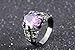 Huanhuan Men's Hot Oval Cut Huge Purple Amethyst CZ Black Gold Plated Rings Gift Size 7 to 13