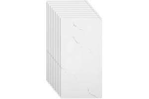 EVERDIJ Peel and Stick Backsplash Subway Marble Tiles, 10-Piece 11.8'' x 23.6'' PVC Wall Tile, Self-Adhesive Waterproof Stick