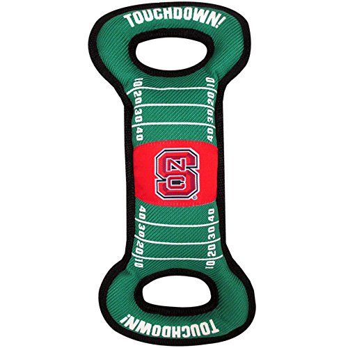 Pets First NCAA Football Field Dog Toy with Squeaker. - NC State Wolfpack - for Tug, Toss, and Fetch. - Tough & Durable PET Toy