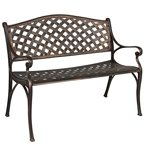 Best Choice Products Cozumel Antique Copper Cast Aluminum Bench Outdoor
Patio