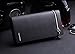 Anpress Genuine PU Leather Men Wallets Business Brand Card Holder Coin Purse Men's Long Zipper Wallet Leather Clutch Multicard Fashion New Business Handbag (Black)