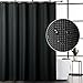 CAROMIO Black Fabric Shower Curtain, Hotel Quality Water Repellent Waffle Weave Textured Fabric Shower Curtains for Bathroom, 72 x 72 inches primary