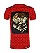 SCREENSHOTBRAND-751 Mens Hipster Hip-Hop Premiun Tees - Luxury Longline Embossed Gold Print T-Shirts Medusa-Red-XLarge