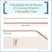 JOYECO Stainless Steel Straws Metal Reusable for 20oz Tumblers Rumblers Drinking Beverage Set of 24, Rose Gold