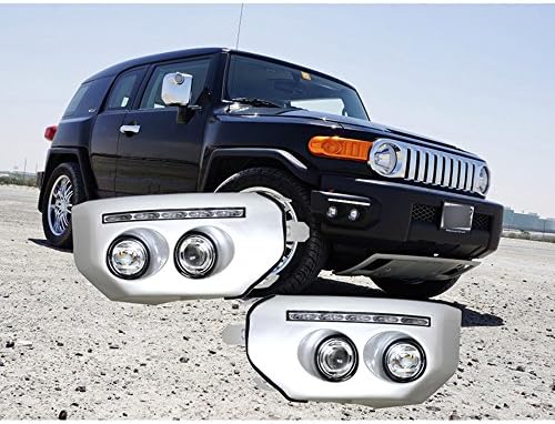 2Pcs Brand New Toyota FJ Cruiser Car Styling Highlight LED 12V 23W Front DRL Daytime Fog Lights Daylight Running Lamps Day Light Assembly