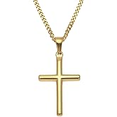 FZTN Jewelry Mens Womens 3mm Curb Chain Cuban Link Chain 18K Gold plated Stainless Steel Necklace,Fashion Jewelry,Wear Alone or with Pendant,18-26 Inch