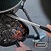 ROMANTICIST Heavy Duty Stainless Steel Ash Tool Rake with 24” Long Rubber Handle for Big Green Egg Kamado Joe and Other Charcoal Grills - Wood Burning Stove Charcoal Pellet Poker Grilling Accessories