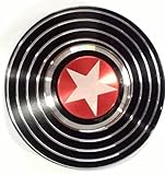 Bukit Cell 3-5 Min Captain American Shield Black Metal Fidget Spinner Durable Titanium Alloy Metal Hand Spinner EDC ADHD Focus Anxiety Stress Relief Spinner +BC Stylus Pen + BCcloth + Metal Box