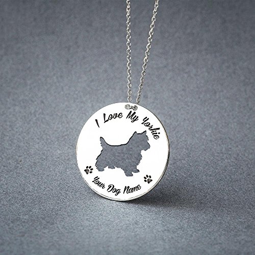 Personalized “I love my Yorkie” Disc Necklace
