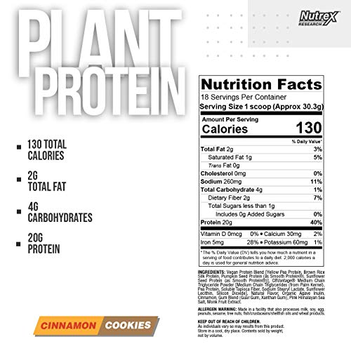 Nutrex Research Plant Protein | Great Tasting Vegan Plant Based Protein Powder | No Artificial Flavors, Colors, or… - Image 3