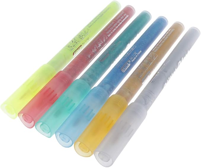 Chiwanji 蛍光ペン イラストマーカー ポスター アウトラインペン アルバム 色塗り 塗る絵 落書き 手帳 6本セット 蛍光 文房具 オフィス用品 Amazon