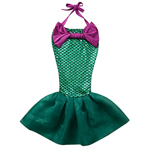 Kid Girls Cute Mermaid Tail Swimsuit Halloween Cosplay Costume Fancy Party Dress