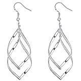 Girl Era Stainless Steel Jewelry Classic Double Linear Loops Design Silver Womens Earrings