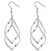Girl Era Stainless Steel Jewelry Classic Double Linear Loops Design Silver Womens Earrings