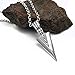 Jonline24h Mens Arrowhead Arrow Stainless Steel Pendant Necklace, Silver, 18-26 inch Chain (24 Inches)