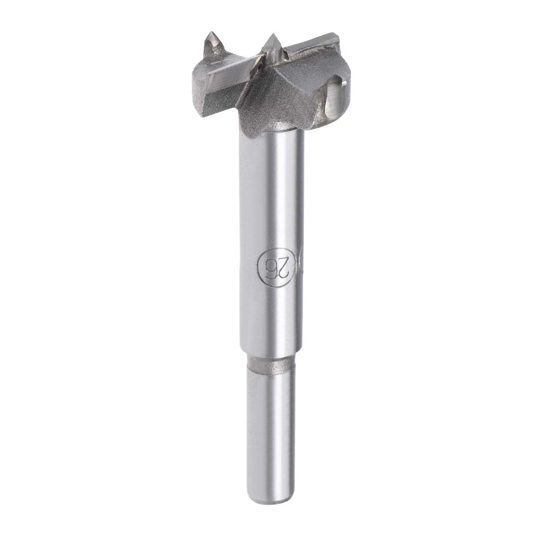 sourcing map Forstner Drill Bits 26mm, Tungsten Carbide Wood Hole Saw Auger Opener Woodworking Hinge Hole Drilling Boring Bit Cutter Gray with Case