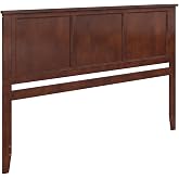 HomeStock Solid Wood Panel Headboard - Wood Panel Design - Metal Bed Frame Compatible King/Walnut