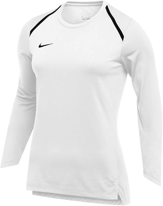 Amazon ナイキ レディース ウーマン Nike Team Breath Elite L S Top Tシャツ 長袖 ロンt White Black 並行輸入品 Tシャツ カットソー 通販