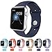 Apple Watch Replacement Band,Teslasz Soft Silicone Replacement Sports Wristbands Straps for Apple iWatch All Models(Dark blue 42 MM)