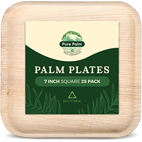 Pure Palm 7 in Party Plates Palm Leaf Plates Biodegradable Plates 25 pc